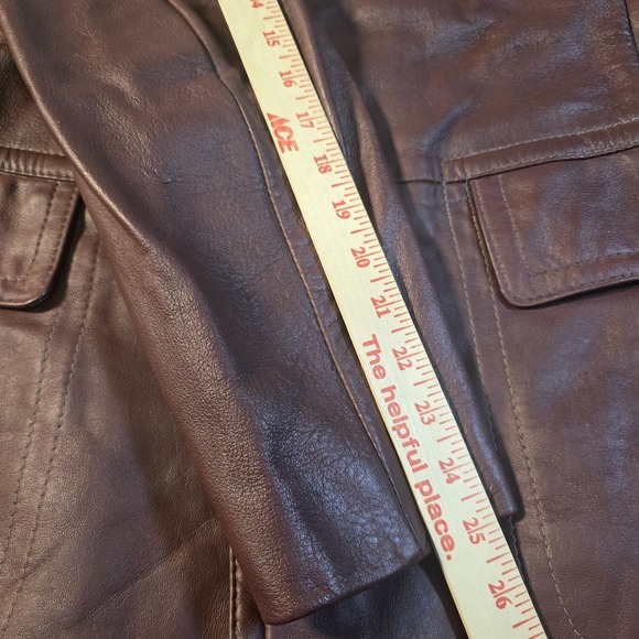 Vintage Men's Leather Coat Burgundy Washington Clothiers Size 42 USA - Picture 8 of 8